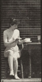 Plate 238 Sitting on a chair, crossing legs and drinking from a teacup — figure reference